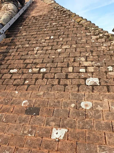 Before: tired clay tile roof